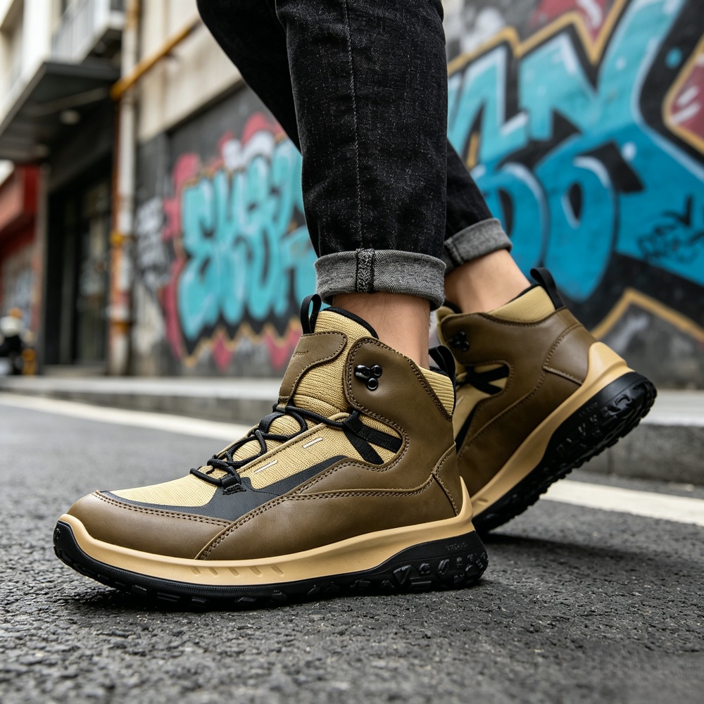 High Top Leather Shoes Men Lux - Outdoor Sport Brand Shoes review and price