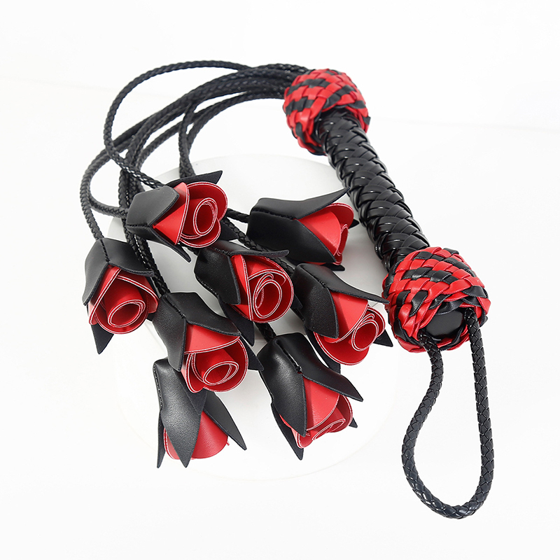 64.5cm Leather Handle Rose Top - Riding Crop Dressage review and price